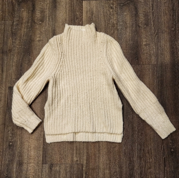 Leith Mockneck White Chunky Knit Sweater - Picture 2 of 5